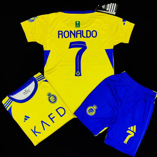 YELLOW 2026 - Kids Al Nassr Ronaldo Football Kit ⚽ Sports Jersey