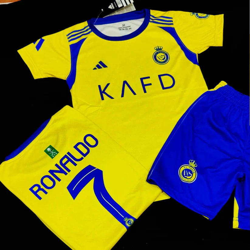 YELLOW 2026 - Kids Al Nassr Ronaldo Football Kit ⚽ Sports Jersey
