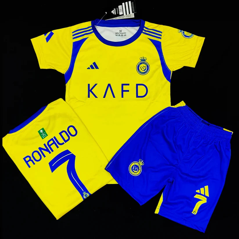 YELLOW 2026 - Kids Al Nassr Ronaldo Football Kit ⚽ Sports Jersey